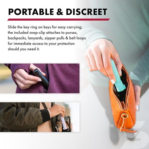 SABRE Mighty Discreet Pepper Spray, Protect Against Multiple Threats with 16 Bursts, Ultra-Compact Design, 40 Percent Smaller Than Other Pepper Sprays, UV Marking Dye, Snap Clip, 0.18 fl oz in Saudi Arabia