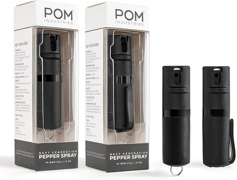 مشبك وسلسلة مفاتيح من POM Pepper Spray Combo - أقصى قوة OC Spray للدفاع عن النفس - تصميم تكتيكي مدمج وآمن - 25 طلقة ونطاق 10 أقدام - نمط رش متدفق in Kuwait