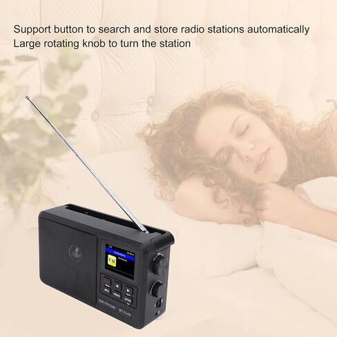 Portable DAB FM Radio, Battery Operated or AC Power, Big Speaker, Radio with Bluetooth, LCD Screen Display, for Gift, Elder, Home (US Plug 100-240V) in Saudi Arabia