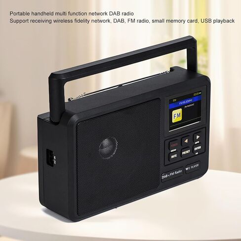 Portable DAB FM Radio, Battery Operated or AC Power, Big Speaker, Radio with Bluetooth, LCD Screen Display, for Gift, Elder, Home (US Plug 100-240V) in Saudi Arabia