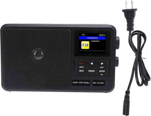 Portable DAB FM Radio, Battery Operated or AC Power, Big Speaker, Radio with Bluetooth, LCD Screen Display, for Gift, Elder, Home (US Plug 100-240V) in Saudi Arabia