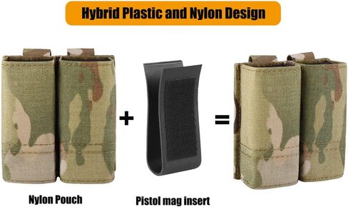 KRYDEX Single/Double Pistol Mag Pouch, Nylon Magazine Pouch 9mm with Quick Release Magazine Pouch Insert in Saudi Arabia