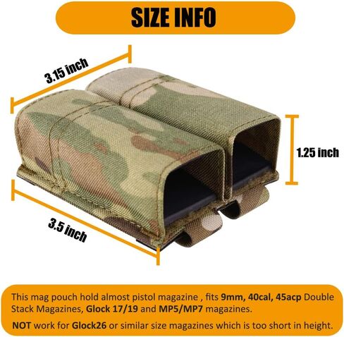 KRYDEX Single/Double Pistol Mag Pouch, Nylon Magazine Pouch 9mm with Quick Release Magazine Pouch Insert in Saudi Arabia