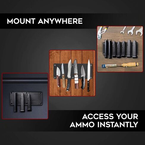 حامل ذخيرة مغناطيسي من Keeper MG لمجلات ومشابك الأسلحة، وتنظيم التركيب في مسدسك الآمن، وخزانة الخزانة، والقبو، وملحقات تخزين الذخيرة النهائية للمسدس، وأكواب Oistol والبنادق، أسود in Kuwait