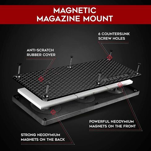 حامل ذخيرة مغناطيسي من Keeper MG لمجلات ومشابك الأسلحة، وتنظيم التركيب في مسدسك الآمن، وخزانة الخزانة، والقبو، وملحقات تخزين الذخيرة النهائية للمسدس، وأكواب Oistol والبنادق، أسود in Kuwait