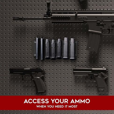 حامل ذخيرة مغناطيسي من Keeper MG لمجلات ومشابك الأسلحة، وتنظيم التركيب في مسدسك الآمن، وخزانة الخزانة، والقبو، وملحقات تخزين الذخيرة النهائية للمسدس، وأكواب Oistol والبنادق، أسود in Kuwait