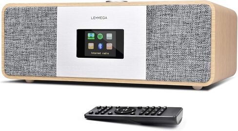 LEMEGA MSY3 Music System,WiFi Internet Radio,FM Digital Radio,Spotify Connect,Bluetooth Speaker,Stereo Sound,Wooden Box,Headphone-Out,Alarms Clock,40 Pre-Sets,Full Remote and App Control - White Oak in Saudi Arabia
