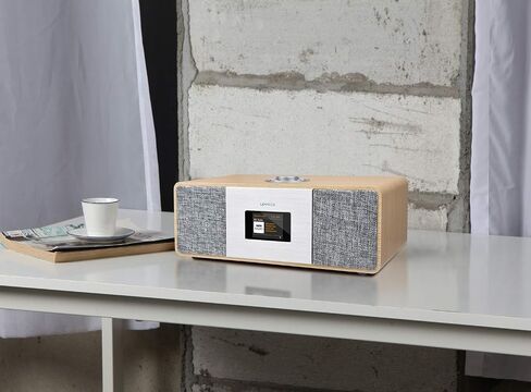 LEMEGA MSY3 Music System,WiFi Internet Radio,FM Digital Radio,Spotify Connect,Bluetooth Speaker,Stereo Sound,Wooden Box,Headphone-Out,Alarms Clock,40 Pre-Sets,Full Remote and App Control - White Oak in Saudi Arabia