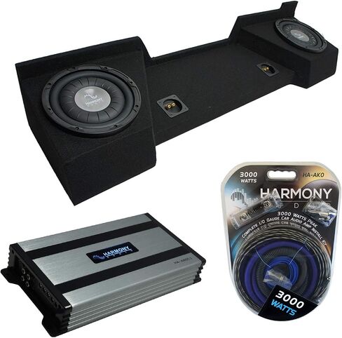 Harmony Audio (2) HA-F124 Subwoofer Dual 12" Sub Box Bundle HA-A800.1 Amp Compatible with 2007-2013 GMC Sierra Extended Cab Truck in Saudi Arabia