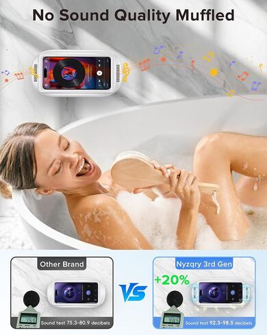 3rd GEN Shower Phone Holder Waterproof & Anti-Fog, HD Touch Screen, Enhanced Sound, Retractable 480° Adjustable Phone Holder for Shower, Kitchen, Easy Install, Perfect for 4-7 inch Phones in Saudi Arabia