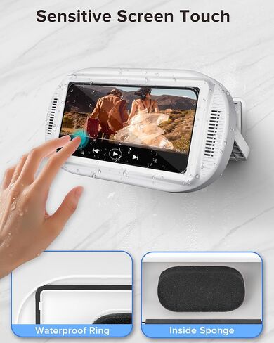 3rd GEN Shower Phone Holder Waterproof & Anti-Fog, HD Touch Screen, Enhanced Sound, Retractable 480° Adjustable Phone Holder for Shower, Kitchen, Easy Install, Perfect for 4-7 inch Phones in Saudi Arabia