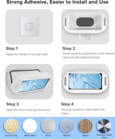 3rd GEN Shower Phone Holder Waterproof & Anti-Fog, HD Touch Screen, Enhanced Sound, Retractable 480° Adjustable Phone Holder for Shower, Kitchen, Easy Install, Perfect for 4-7 inch Phones in Saudi Arabia