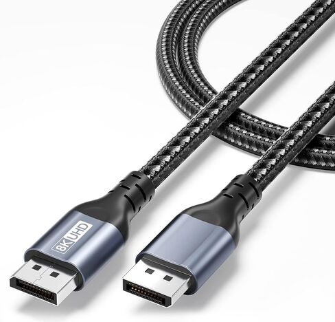 3.3ft/1M DP to DP 1.4 UHD Speed DisplayPort Cable (8K@60Hz, 4K@144Hz, HDR), Supports HBR3 32.4Gbps HDCP, Braided for TV, Monitor, Gaming PC, Laptop in Saudi Arabia