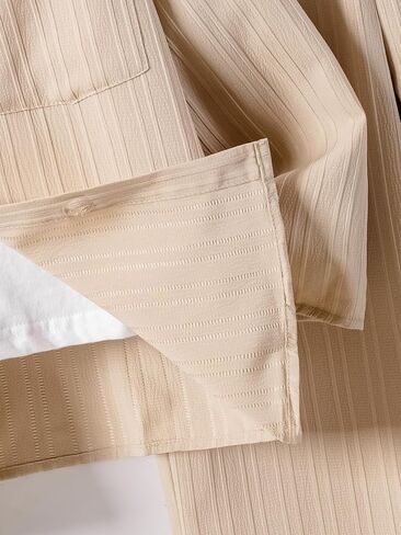 طقم قميص للأولاد مكون من قطعتين بأكمام طويلة وأزرار سفلية وسروال بخصر مرن للأعمار من 4 إلى 14 سنة in Saudi Arabia
