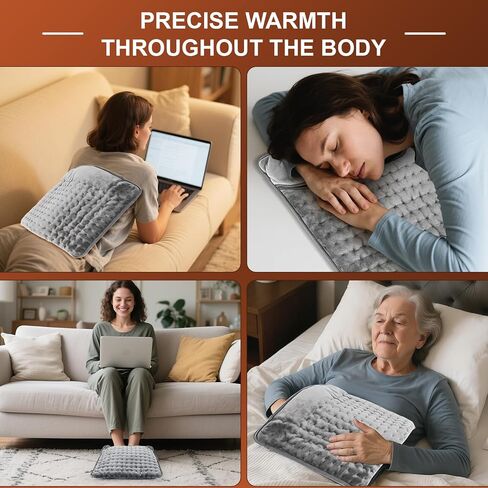 Qoosea Electric Heated Foot Warmers for Men and Women 16"x16" Double Layer with 6 Temperature & 4 Timer Settings Fast Heating for Home Office Under Desk Bed Machine Washable Feet Warmers in Saudi Arabia
