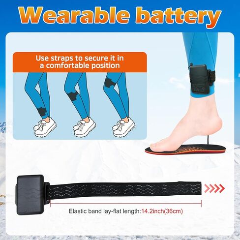Heated Insoles, Rechargeable Foot Warmer with Battery, Plantar Fasciitis Insoles, Heavy Duty High Arch Support Orthotic Insoles for Plantar Fasciitis Pain Relief, Control Temperature, for Men Women, L in Saudi Arabia