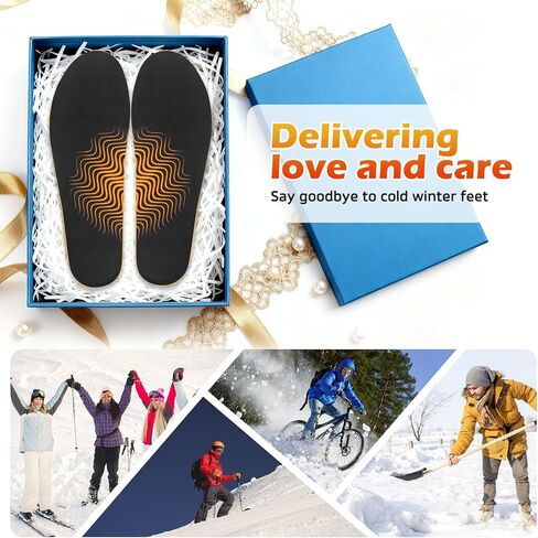 Heated Insoles, Rechargeable Foot Warmer with Battery, Plantar Fasciitis Insoles, Heavy Duty High Arch Support Orthotic Insoles for Plantar Fasciitis Pain Relief, Control Temperature, for Men Women, L in Saudi Arabia