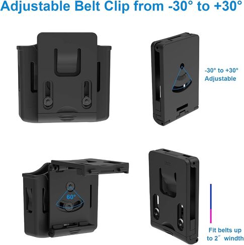 Universal Double Magazine Holder - Lightweight and Durable Double Magazine Pouch for 9mm/.40/.357/.380 Calibers, Adjustable Mag Pouch for Glock, Taurus, Beretta, Sig, H&k, Cz, S&w, Colt (Belt Clip) in Saudi Arabia