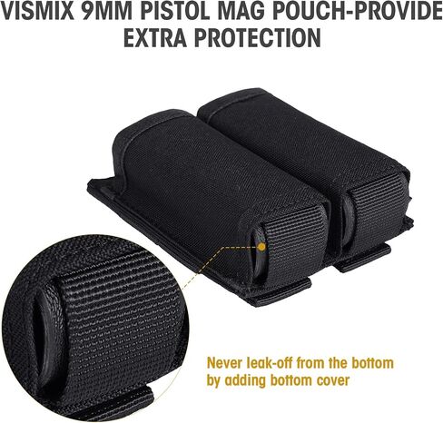 VISMIX Pistol Magazine Pouch, Double 9mm Mag Pouch with Quick Release Kydex Insert and MOLLE Compatible in Saudi Arabia