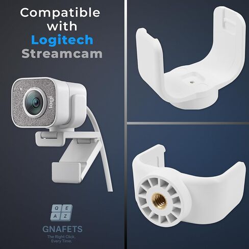 حامل كاميرا ويب، متين، قبضة محكمة، حامل ثابت - متوافق مع Logitech StreamCam، أبيض وأسود (أسود) in Kuwait