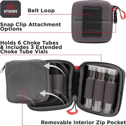 Allen Company Competitor Choke Tube Case - Holds 5 or 6 Choke Tubes, Black/Red - Clay, Trap & Skeet Shooting Accessory in Saudi Arabia