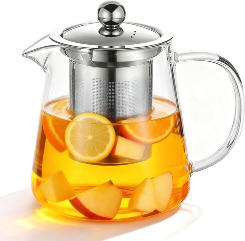 Glass Teapot with Stainless Steel Infuser, Borosilicate Glass Tea Maker, Stovetop Safe (550ML) in Saudi Arabia