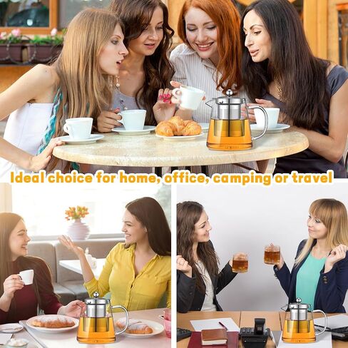 Glass Teapot with Stainless Steel Infuser, Borosilicate Glass Tea Maker, Stovetop Safe (550ML) in Saudi Arabia
