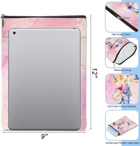 Aesthetic Flower Initial E Monogrammed Personalized Gifts for Women Bookish Gifts Book Sleeve Book Pouch Protector Cover for Paperbacks Reading Accessories for Reader Bridesmaid Wedding, Pink in Saudi Arabia