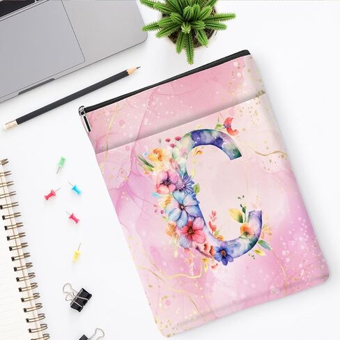 Aesthetic Flower Initial E Monogrammed Personalized Gifts for Women Bookish Gifts Book Sleeve Book Pouch Protector Cover for Paperbacks Reading Accessories for Reader Bridesmaid Wedding, Pink in Saudi Arabia