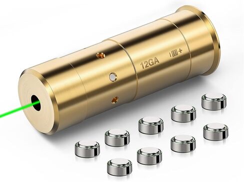 MidTen Bore Sight 12 مقياس ليزر Boresighter نقطة حمراء/خضراء مع صفر تجويف البصر بالليزر مع بطاريات إضافية in Kuwait