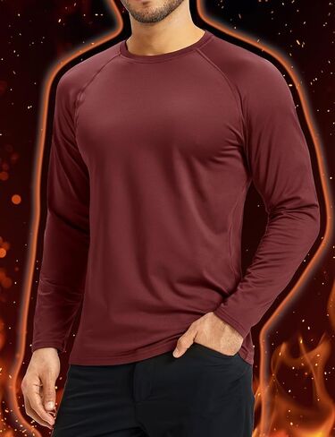 Boladeci Men's Thermal Underwear Tops Fleece Lined Base Layer Long Sleeve Shirts for Cold Weather in Saudi Arabia
