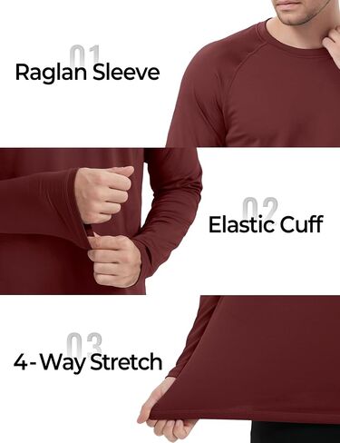 Boladeci Men's Thermal Underwear Tops Fleece Lined Base Layer Long Sleeve Shirts for Cold Weather in Saudi Arabia