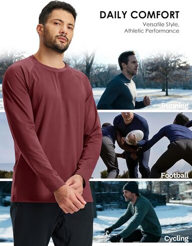Boladeci Men's Thermal Underwear Tops Fleece Lined Base Layer Long Sleeve Shirts for Cold Weather in Saudi Arabia