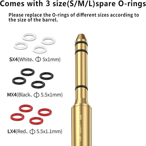 .22LR/.177 Cal/ 9mm /.375 Cal / .41 Cal / 40sw/10mm Red Laser Boresighter Bore Sight End Barrel Easy to Fit Revolvers Pistols Rifle and Air Guns with Batteries in Kuwait
