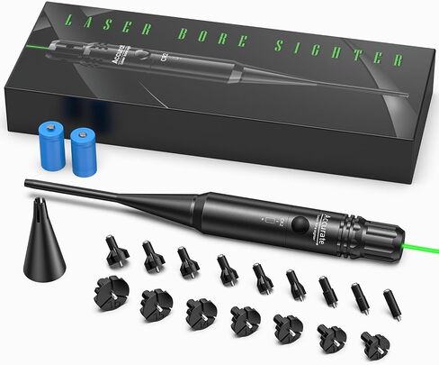 EZshoot Bore Sight Kit for .17 to 12GA Caliber Rifles Pistols Green or Red Laser Sight Boresighter with Big Button Switch in Saudi Arabia