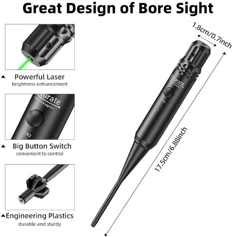 EZshoot Bore Sight Kit for .17 to 12GA Caliber Rifles Pistols Green or Red Laser Sight Boresighter with Big Button Switch in Saudi Arabia