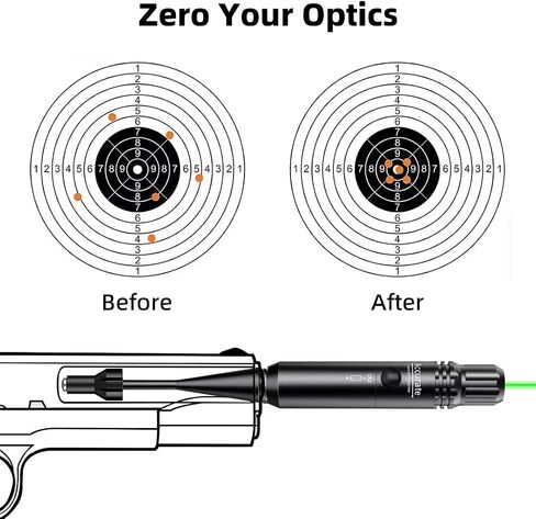 EZshoot Bore Sight Kit for .17 to 12GA Caliber Rifles Pistols Green or Red Laser Sight Boresighter with Big Button Switch in Saudi Arabia