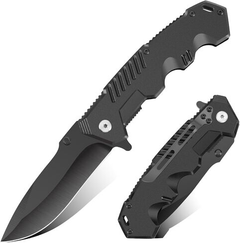 سكين تكتيكي قابل للطي، 6 عبوات، 4.3 بوصة، EDC للتخييم في الهواء الطلق، قفل أمان، مشبك جيب (6) in Kuwait