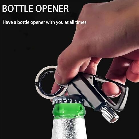 Permanent Match Infinity Lighter, Keychain Lighter with Multitool Keychain Bottle Opener, Reusable Matchstick, Forever Match for Outdoor Survival (Black*2) in Saudi Arabia
