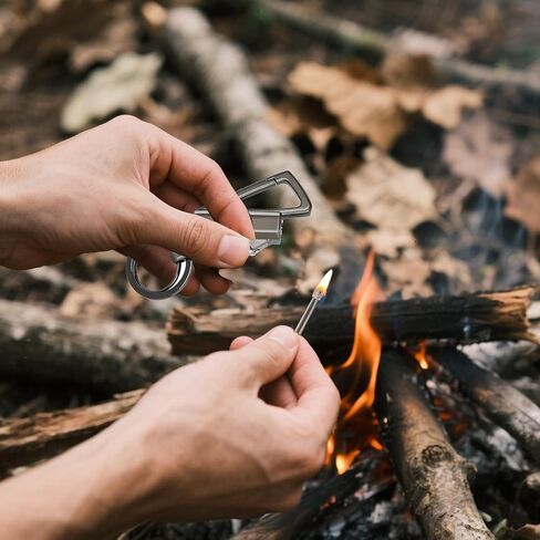 Permanent Match Infinity Lighter, Keychain Lighter with Multitool Keychain Bottle Opener, Reusable Matchstick, Forever Match for Outdoor Survival (Black*2) in Saudi Arabia