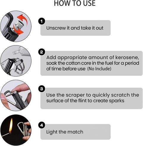 Permanent Match Infinity Lighter, Keychain Lighter with Multitool Keychain Bottle Opener, Reusable Matchstick, Forever Match for Outdoor Survival (Black*2) in Saudi Arabia
