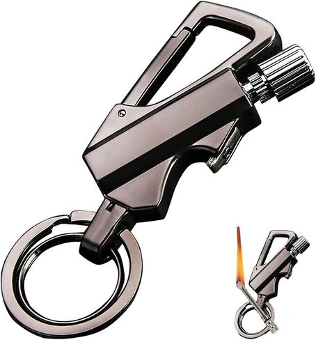 Permanent Match Infinity Lighter, Keychain Lighter with Multitool Keychain Bottle Opener, Reusable Matchstick, Forever Match for Outdoor Survival (Black*2) in Saudi Arabia