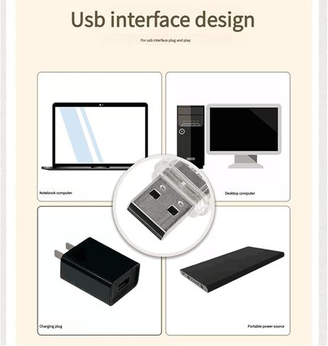 6 قطع من ضوء الليل USB - ضوء LED USB صغير متوهج دافئ، قابس محمول وعمل، لغرفة النوم والقراءة والمطبخ والمكتب والسفر in Saudi Arabia