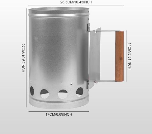 Chimney strater - Fire strater with Insulated Handle Design for Outdoor Barbecue, Suitable for Outdoor (Middle) in Saudi Arabia