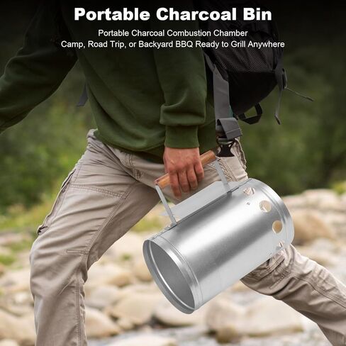 Chimney strater - Fire strater with Insulated Handle Design for Outdoor Barbecue, Suitable for Outdoor (Middle) in Saudi Arabia