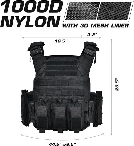 سترة GFIRE التكتيكية - سترة Airsoft خفيفة الوزن وقابلة للتنفس ثلاثية الأبعاد سريعة التحرير، معدات تكتيكية قابلة للتعديل للتدريب in Kuwait