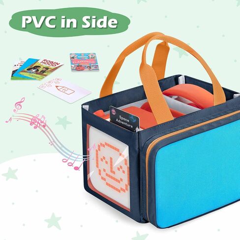 Carrying Case Compatible with Yoto Player (3rd Gen.) Bluetooth Audio Speaker, Card Holder up to 17 Cards, Travel Handle Bag with Clear Side Design for Viewing Player Display, Pink, Case Only in Saudi Arabia