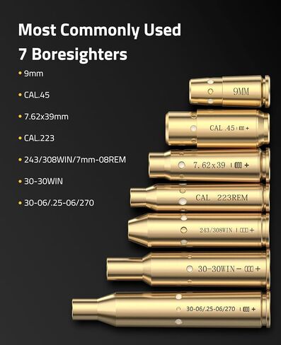 CVLIFE Bore Sight Laser لـ Cal.223/5.56MM/9MM/7.62X39MM/30-30/30-06/.243/308/.45acp عيار لنطاق النحاس مجموعة التجويف للصيد بالبطاريات (نوع غرفة محدد) in Saudi Arabia