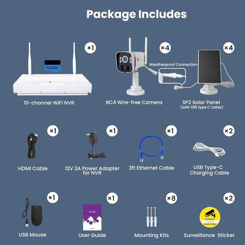 XMARTO 100% Wire-Free 4MP HD Solar Security Camera Wireless for Home Surveillance (All-Weather Solar Charge, AI Motion Detection, Spot Light and Siren, SD, NVR & Cloud Storage) in Saudi Arabia