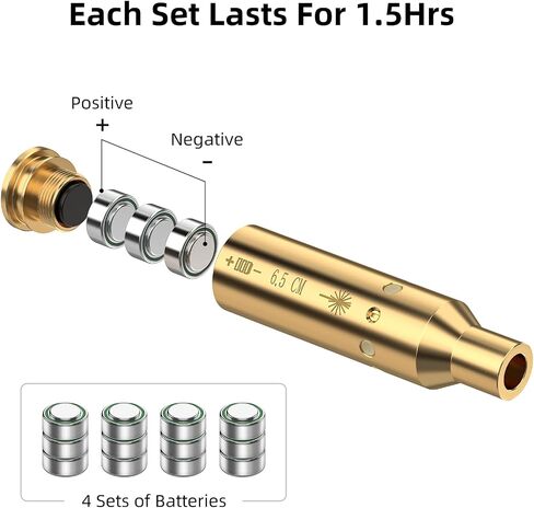 EZshoot 6.5 ليزر تجويف الرؤية بالليزر الأحمر لـ 6.5 سم/6.5Grendel Bore Sighter ليزر Boresighter مع مجموعات من البطاريات in Kuwait